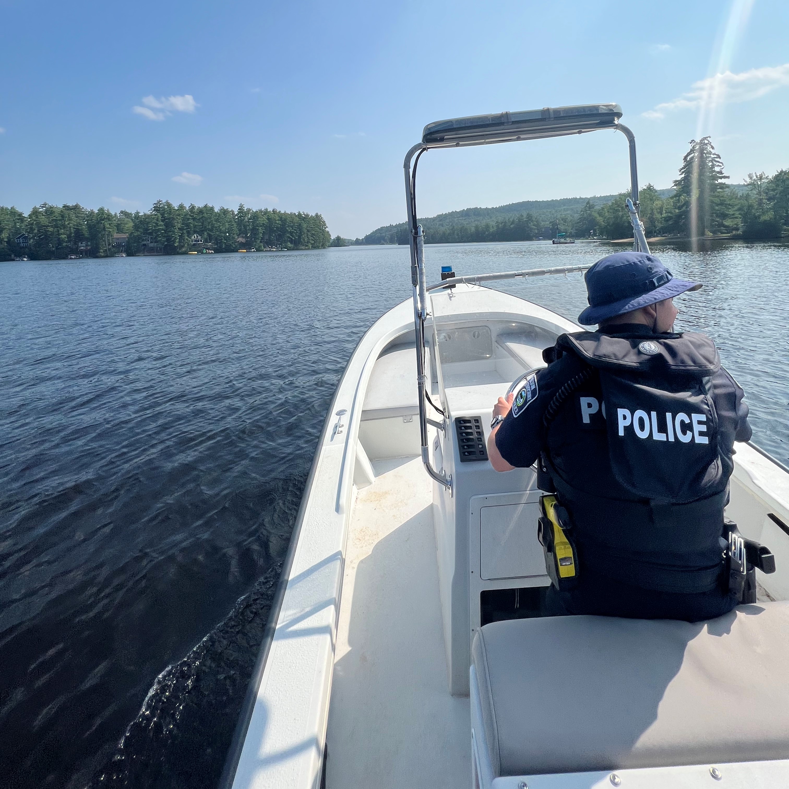 Ofc. Ciccarello on a directed patrol of Milton Three Ponds.